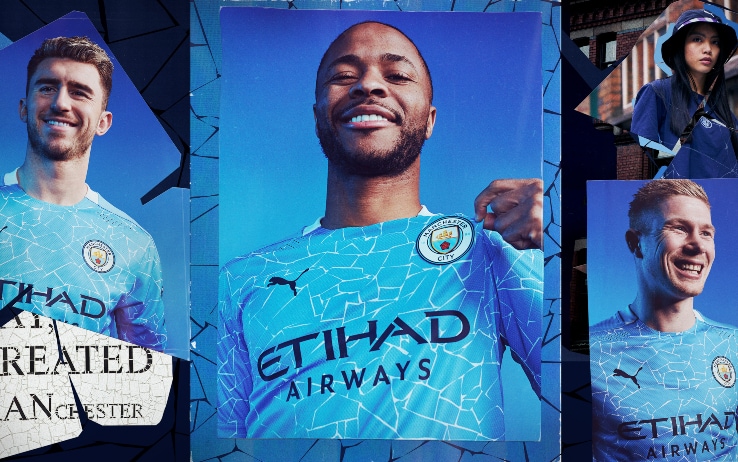 Manchester City, nuova maglia a mosaico per la stagione 2020 2021 ...